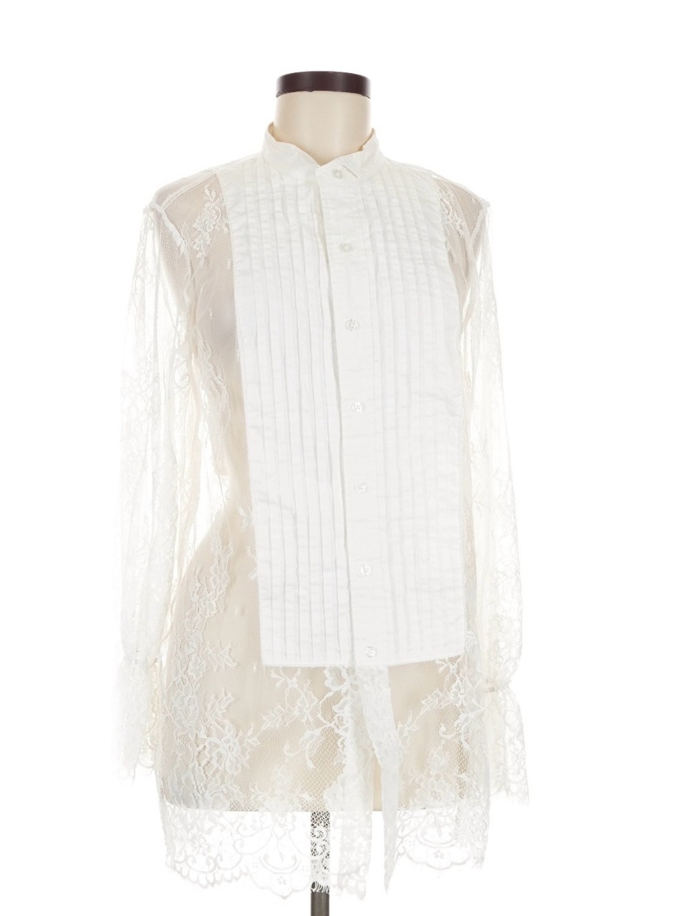 Free People White Ivory Lace Sheer Stylish Party Blouse